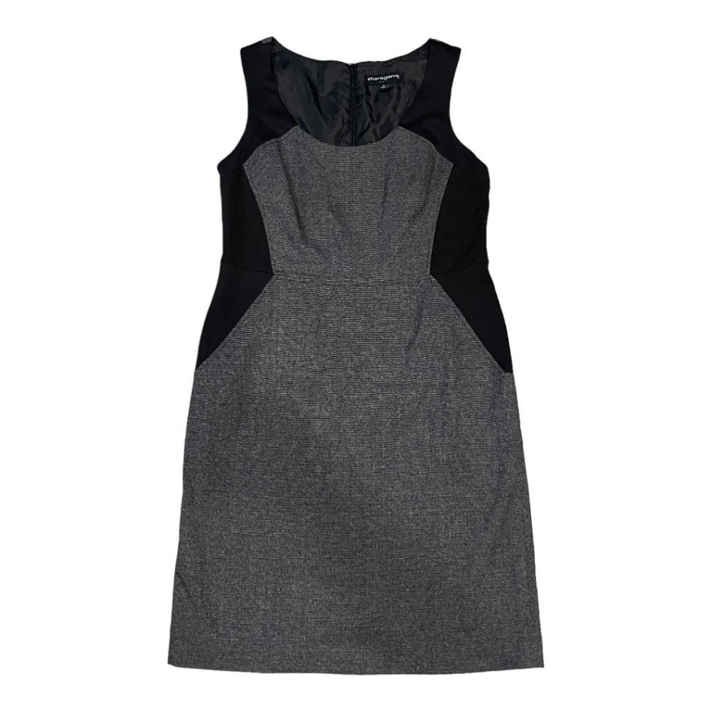 Sharagano Black & Charcoal Sleeveless Professional Fall Sheath Dress - Size 14